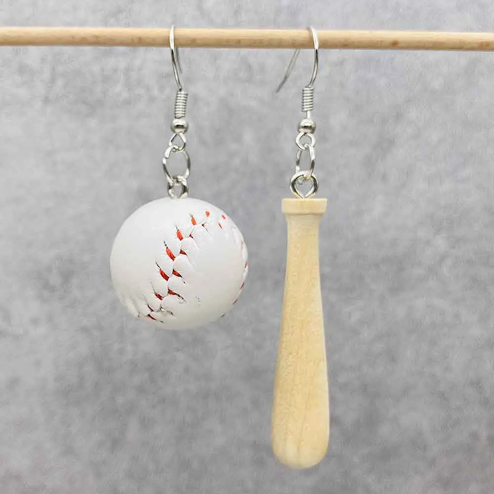 Creative Baseball Dangle Earrings Big Faux Leather Baseball Drop Earrings Jewelry for Women Girls Sport Lover