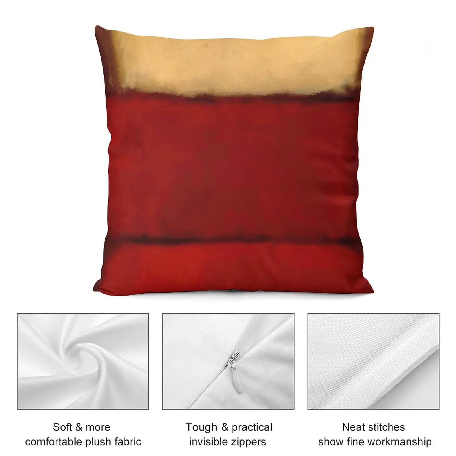 Juste de coussin décorative pour canapé, taie d'oreiller, rouge, marque Rothko, 1964