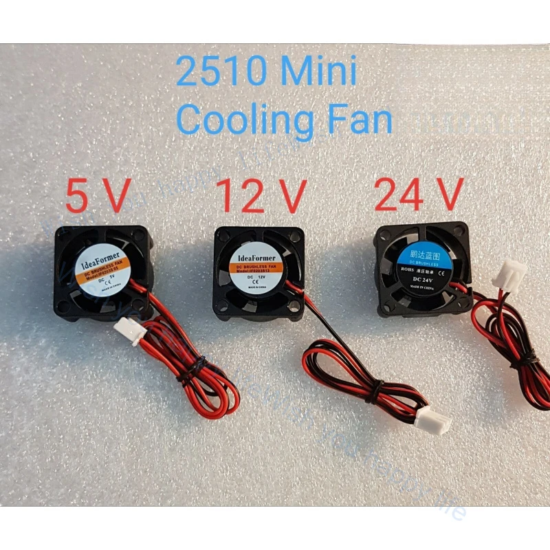 LL for  Brushless DC Case Cooling Fan 25x25x10mm 25mm 2510 5V 12V 24V 5 blades 2pin