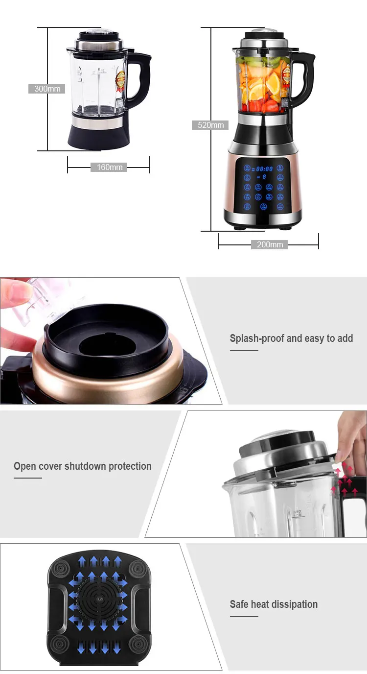 Pink Home Blender/Mixer Hot Cold Juice Soft Ice Cream Machine 220V Industrial Strength Copper Heating Outdoor Hotel