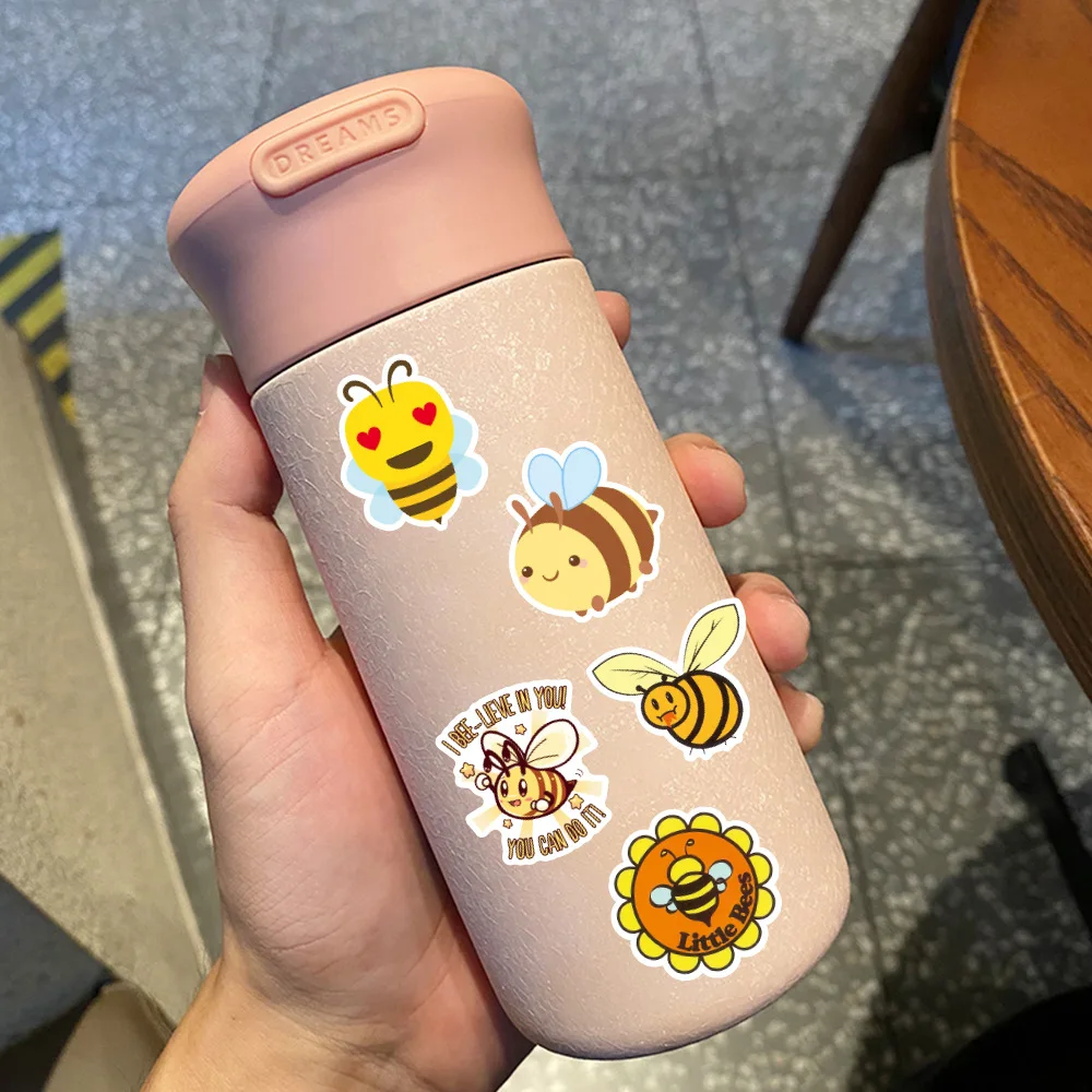 10/50/100pcs Cartoon Bee Animals Cartoon Stickers Graffiti for Car Motorcycle Skateboard Travel Luggage Phone Cup Notebook