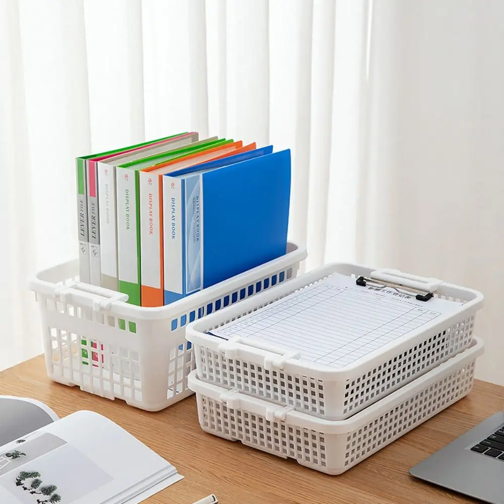 

Fashion Multifunctional A4 File Storage Basket INS Style Plastic File Organizer Laminated Papers Folder Certificates