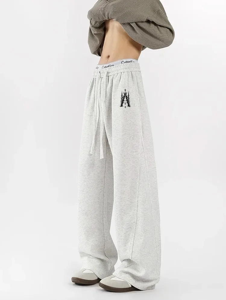 

Американские спортивные брюки с надписью A, мужские прямые мужские свободные черные повседневные брюки, уличная одежда, брюки, мужская одежда, уличная одежда