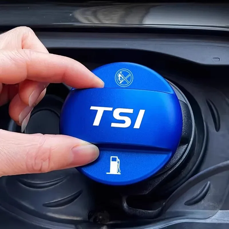1PC Car Oil Tank Protect Cover Refuel Fuel Tank Cap Accessories for Volkswagen VW TSI Logo BORA CC GOLF PASSAT Polo SR32 TOURAN view 3