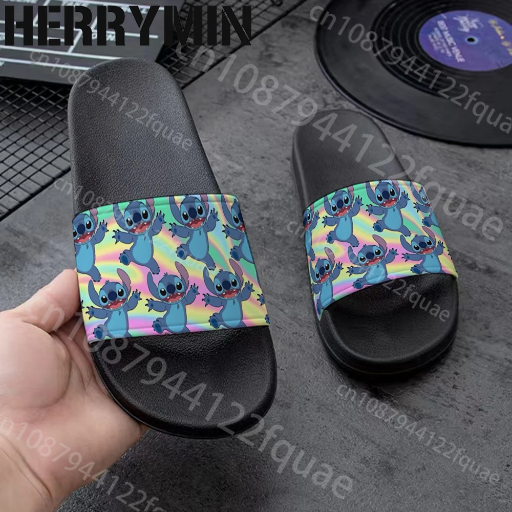 Klapki Stitch Antypoślizgowe Oddychające na Plażę i do Domu, Urocze, Kreatywne, Kawaii, Rozmiary 36-45, Sandały Łazienkowe
