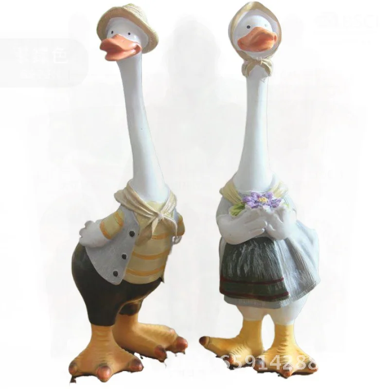 

Creative Cartoon Simulation Duck Resin Garden Decoration Handmade Painted Craft Home Garden Artwork Small Animal Sculpture