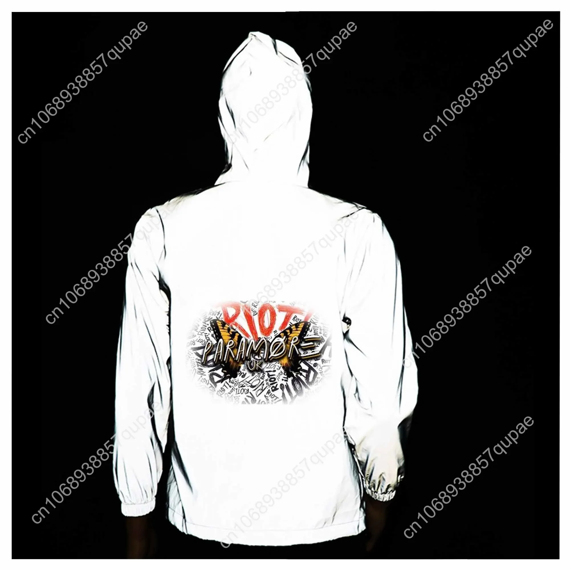 Paramore Reflective Jacket Pop Music Rock Band Men Women Coat Hooded Windbreaker Runing Pocket Jackets Cycling Customized Hoodie