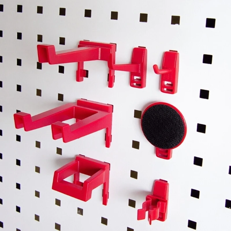 5 Stück Stecktafel-Haken, Kunststoff-Werkzeugaufhänger für Garagenorganisation und Wandaufbewahrung, Mehrzweckhaken 3 x – Detail 1