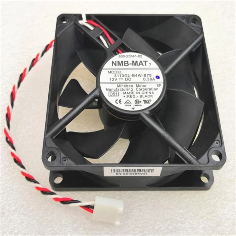 Wholesale: NMB 8025 8CM fan 3-wire double ball large air volume 3110GL-B4W-B79 12V 0.38A