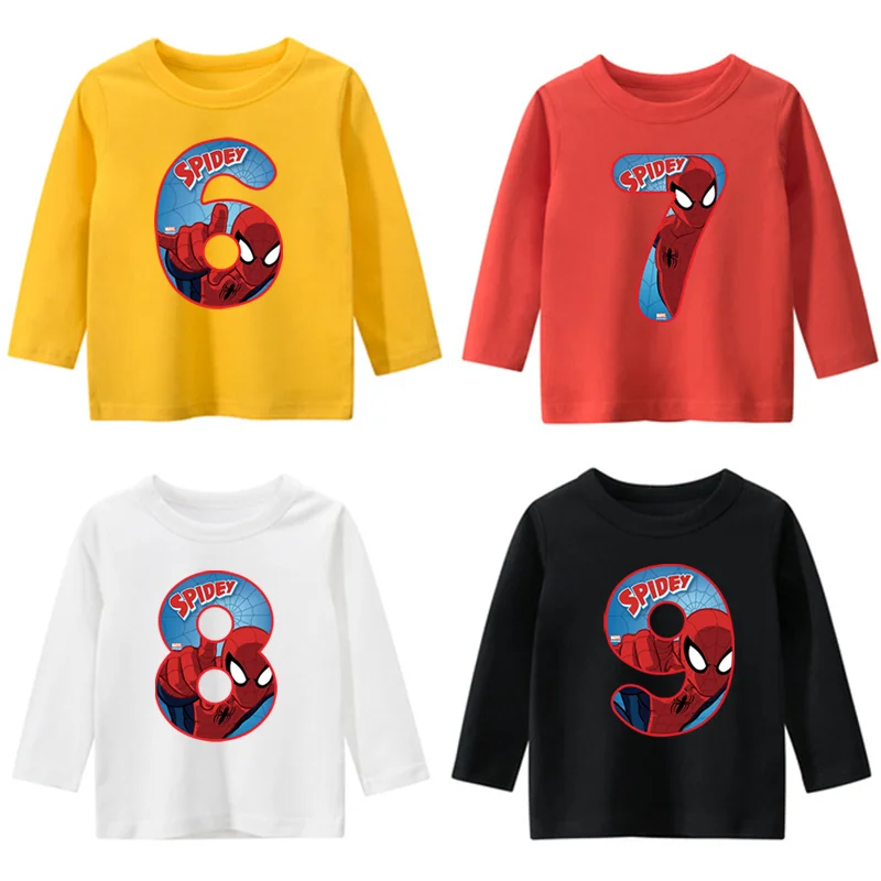 Disney SpiderMan kids numbers custom patch thermal stickers for children Iron on patches