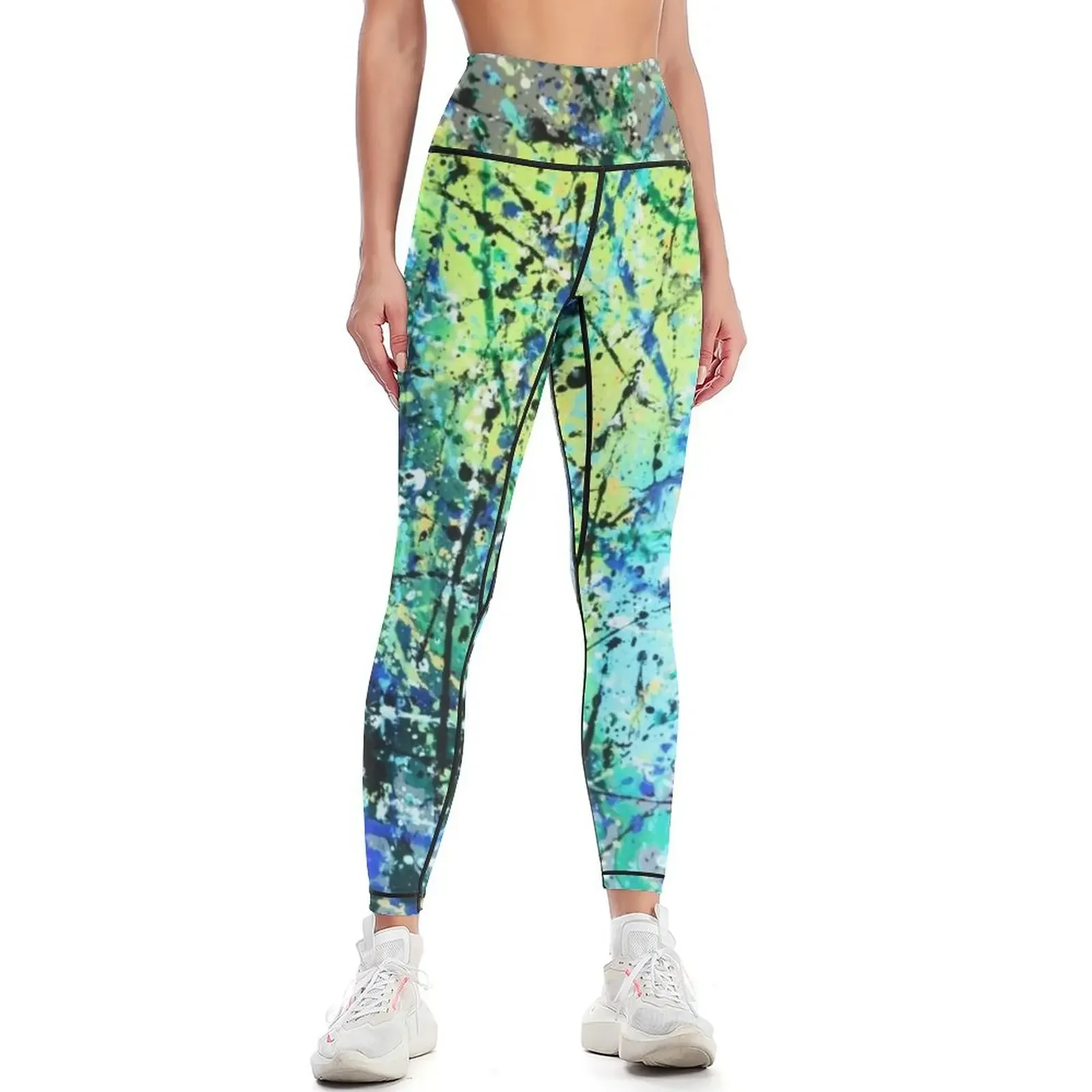 

Big Green Machine abstract art Leggings gym clothing gym wear for girls gym sportswear woman Womens Leggings