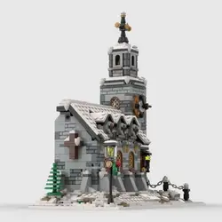 1074PCS Building blocks MOC-58208 Christmas Winter Cottage Church set Mosaic building Street View series made in China
