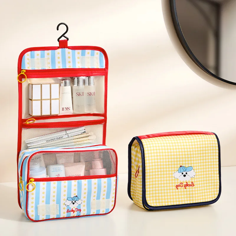1PCS Cute Print Reinforced Edge Stain-resistant Polyester Makeup Bag for Short Trip Hotel Toiletry Storage Home Organization