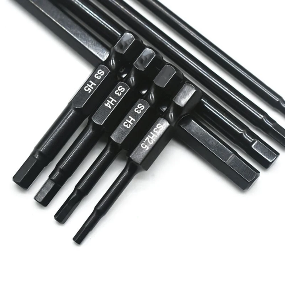 5pcs Hex Head Drill Bit Set Magnetic Screwdriver Bits 1/4'' Hex-Shank Hex Bits With Magnetic Tips 50mm Screw Driver Drill Bit