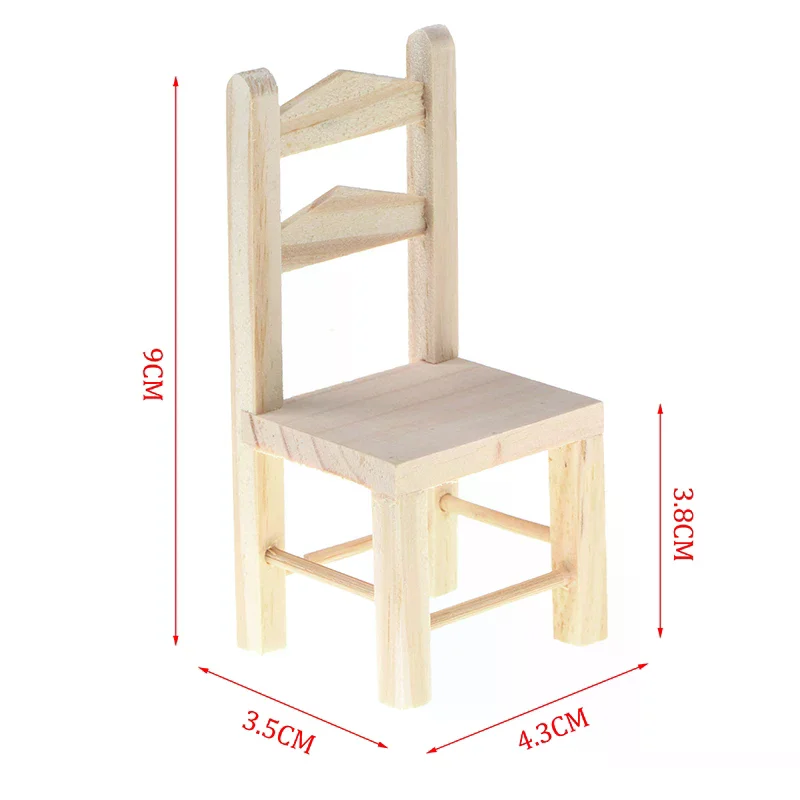 1:12 Dollhouse Furniture Miniature Wooden Kitchen Chair Kids Pretend Play Toy For Kids Creative Play