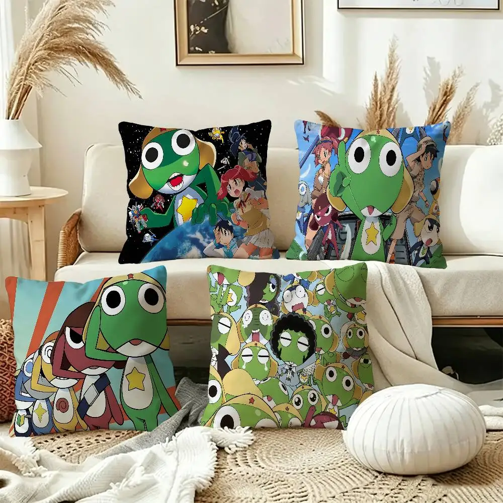 Keroro Frog Cool Gunsou Sergeant Personalized picture text home decorative pillows Household Gifts 45x45cm