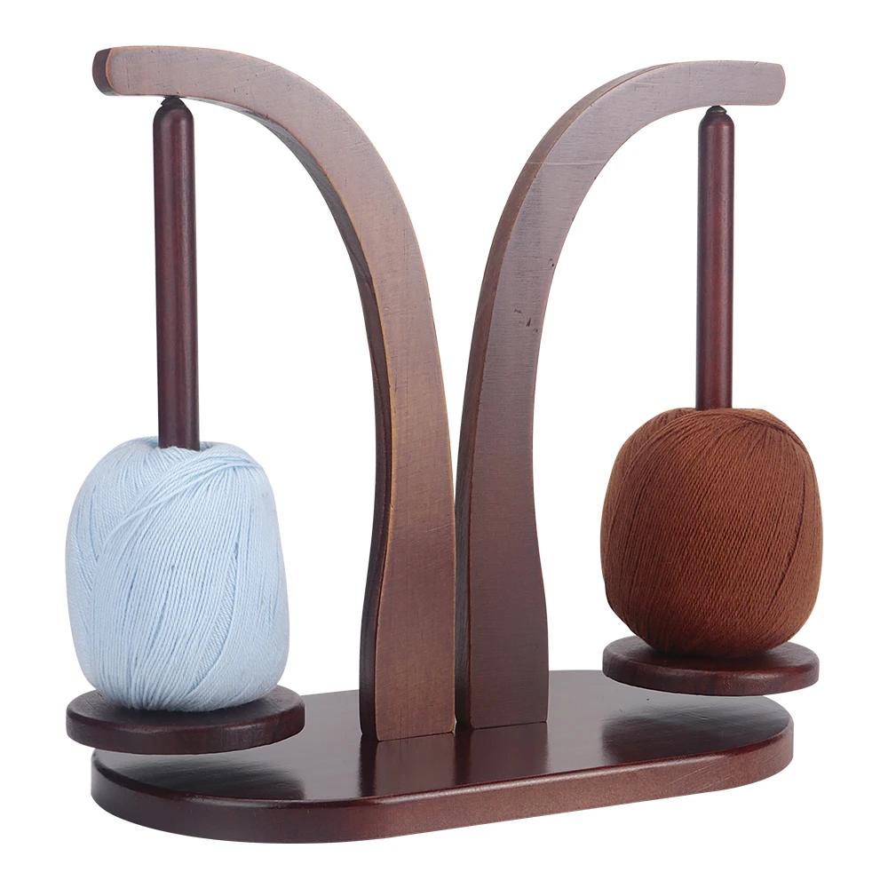 

1pc Double Roller Wooden Yarn Winder, Rotatable Yarn Spool Holder, Ideal for DIY Knitting & Crocheting Wool Yarn Thread Storage