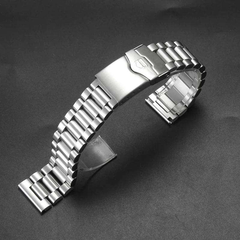 20mm 22MM High qualit Stainless steel male Watch Strap for TAG heuer F1 watchbands silver bracelet with folding buckle