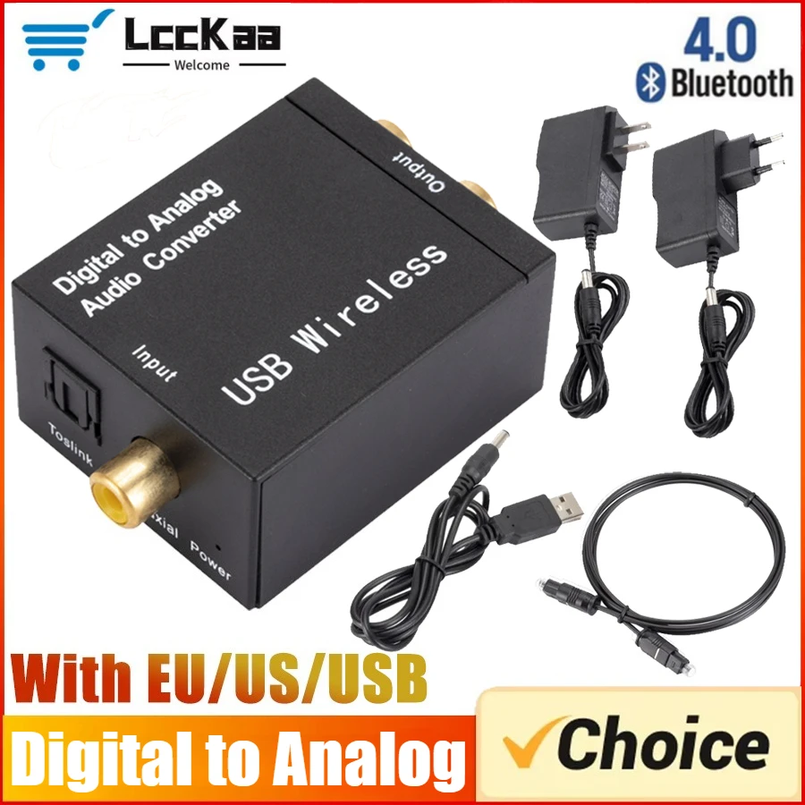 DAC Digital Zu Analog Audio Konverter Jack 3,5mm Optische Faser Toslink Koaxial Signal Zu RCA R/L Audio decoder DAC Verstärker