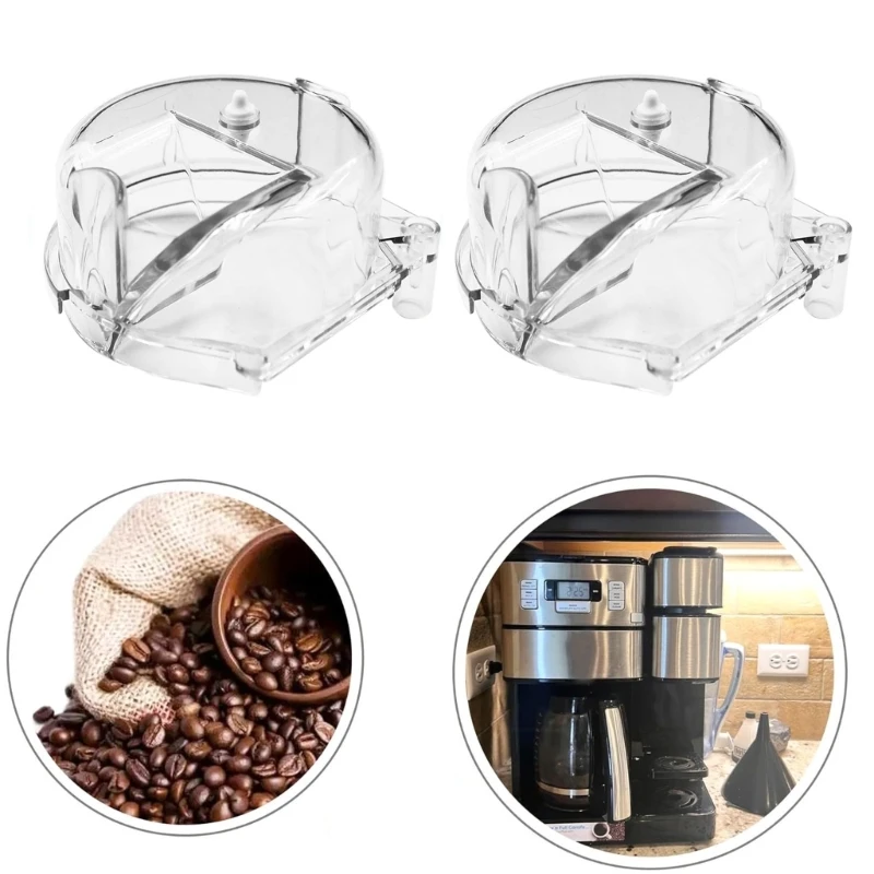 2PCS Clear Grinder Cover Kitchen Appliance Part Office Coffee Solution Portable Coffee Grinder Lid for Grinding Result