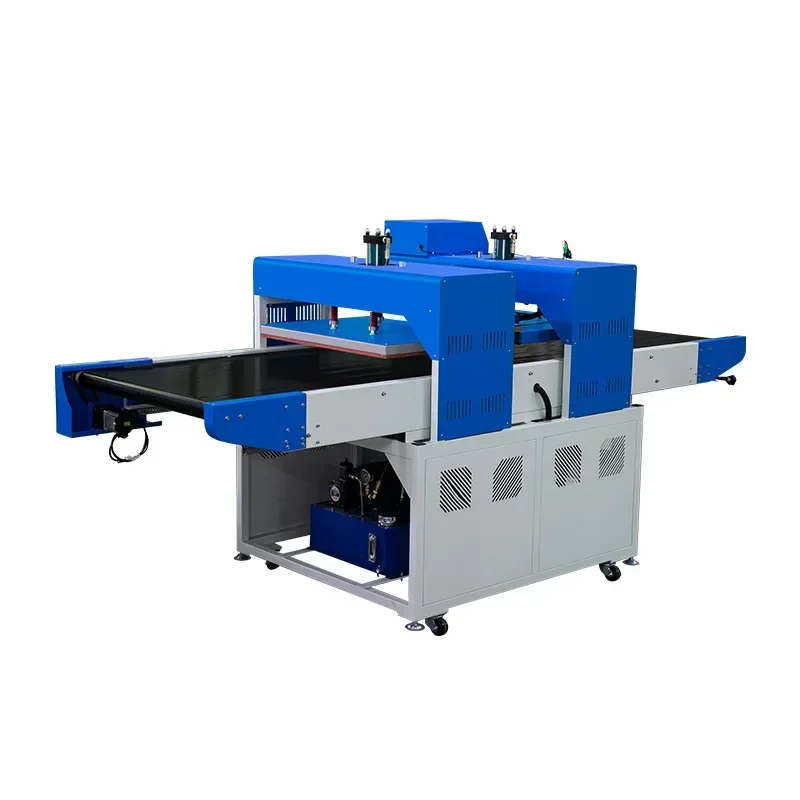 Conveyor belt heat transfer machine, automatic hot drilling machine, heat transfer press machine