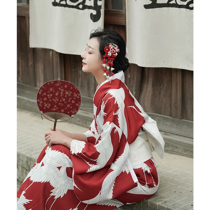 

Women's Japanese Traditional Kimono Retro Style Long Dress Formal Yukata Bathrobe Cosplay Costume Photography Clothing