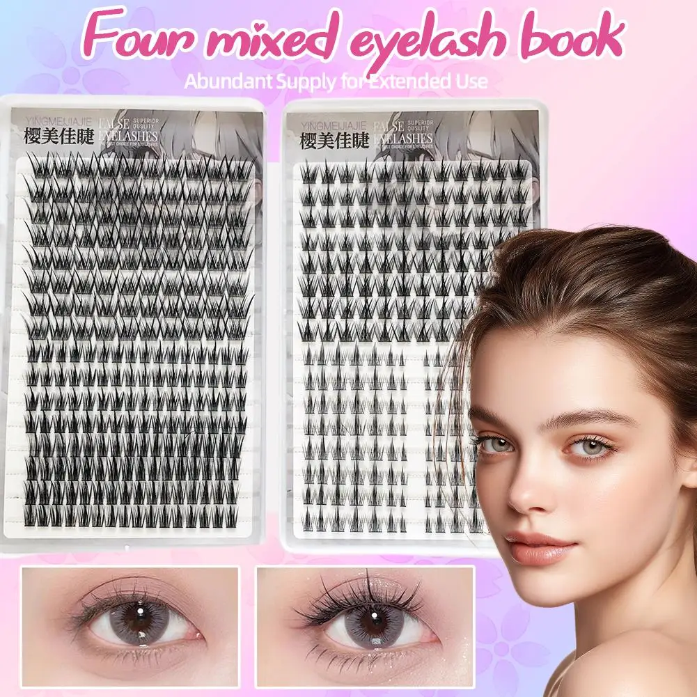 

False Eyelashes Four Mixed Style Eyelash Book Large-capacity Lashes Cluster Natural DIY Lashes Extension Professional Makeup