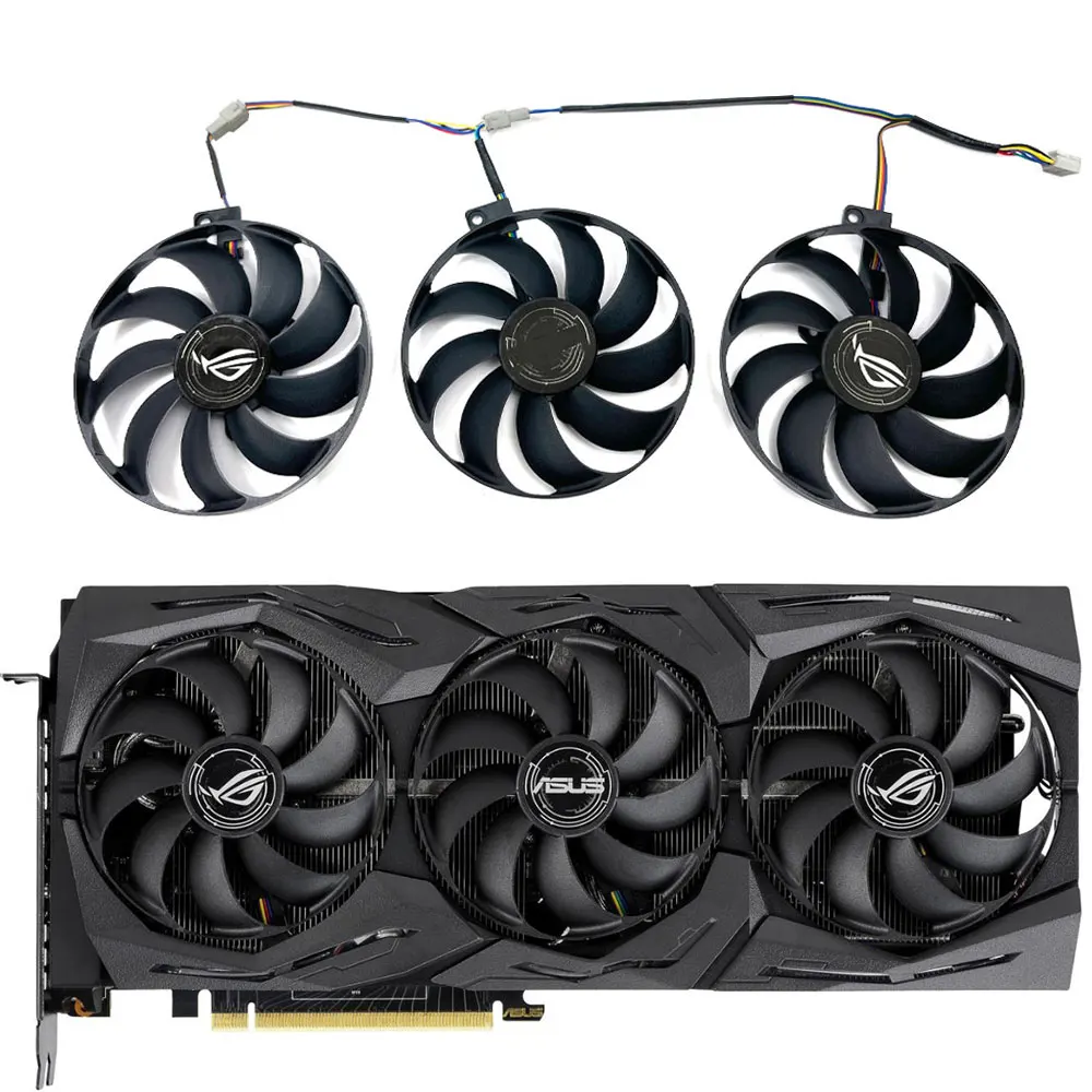 1SET T129215SU ROG-STRIX-RTX2080TI-O11G-GAMING GPU Fan，For ASUS ROG-STRIX-RTX 2080、2070 SUPER、2070、2060 Video card cooling fan