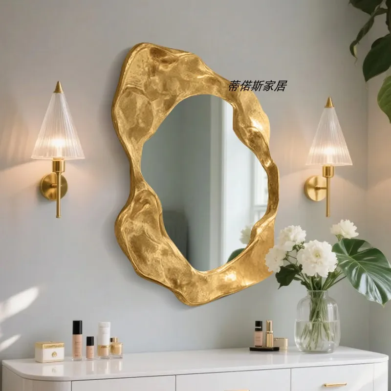 Irregular Modern Mirror Asymmetrical Funky Hanging Makeup Aesthetic Vanity Art Mirror Decoration Luxury Espelhos Home Products