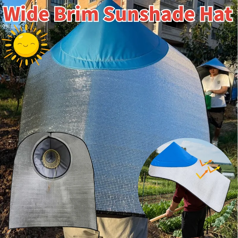 UV Block Reflective Sun Hat Heat Resistant Oversized Wide Brim Sun Shade Hood For Gardening Farming Construction Outdoor Work