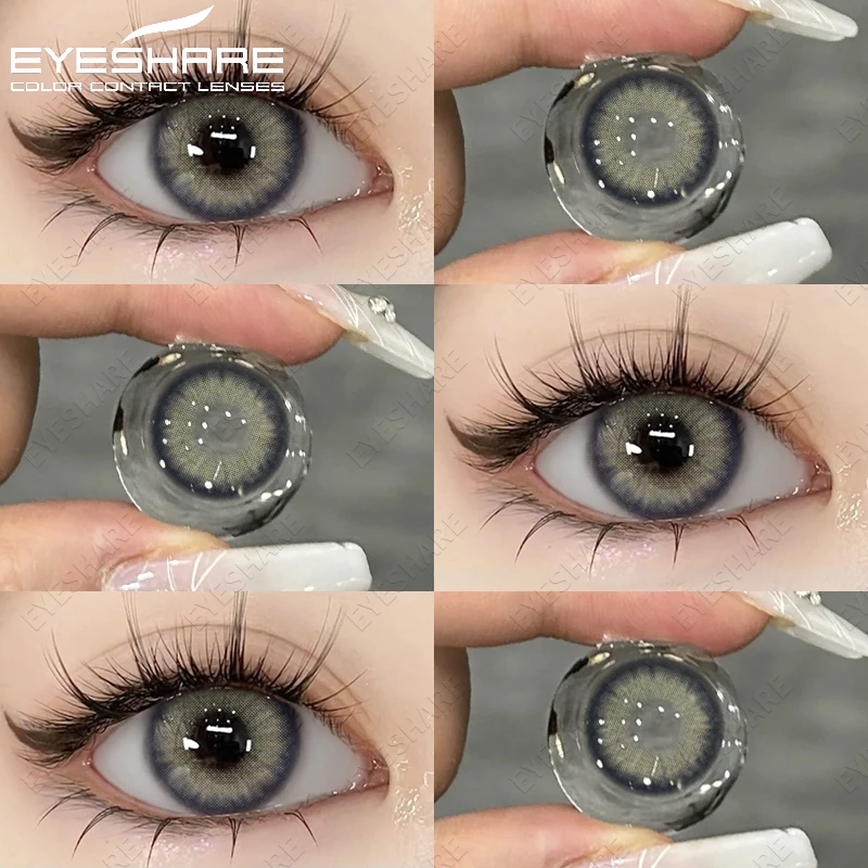 EYESHARE 1 Paar farbige Kontaktlinsen, natürliches Aussehen, graue Augenlinsen, braune Kontaktlinsen, blaue Linsen, jährliche kosmetische grüne Augenlinse