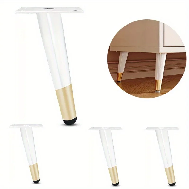 4pcs 10cm Metal TV Cabinet Feet Luxury Sofa Feet Oblique Cone Coffee Table Legs Furniture Support Legs Bathroom Cabinet Feet