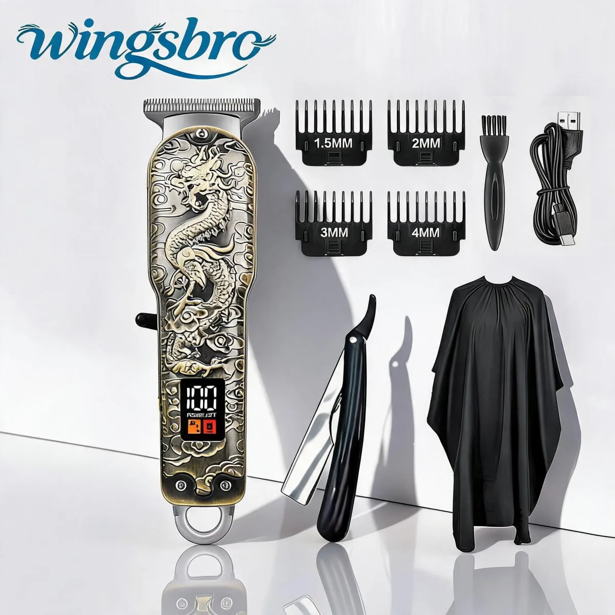 Professional Clippers and Trimmers Set,Beard Trimmer, Barber Clippers, Rechargeable Electric Shaver Hair Clippers for Men