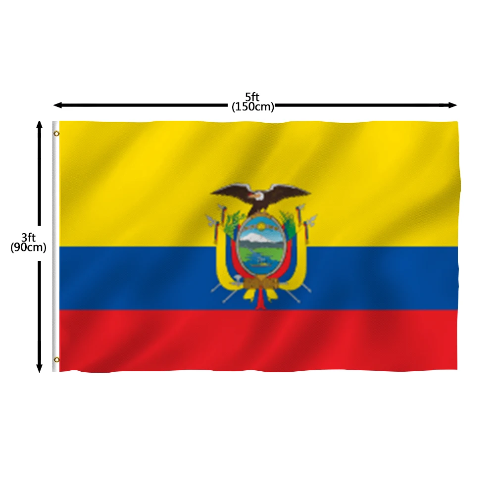 Directly Delivery 100% Polyester National Country Ecuador Flags