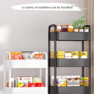 عربة رف تخزين متنقلة غرفة نوم متعددة الطبقات رف تخزين منظم مطبخ منزلي عربة متعددة الوظائف مع رف عجلات أفضل 6 عربة وجبات خفيفة مستعملة - رقم 1