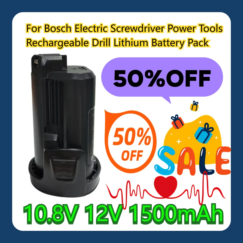 

For Bosch Electric Screwdriver Power Tools 10.8V 12V 1500mAh Rechargeable Drill Lithium Battery Pack