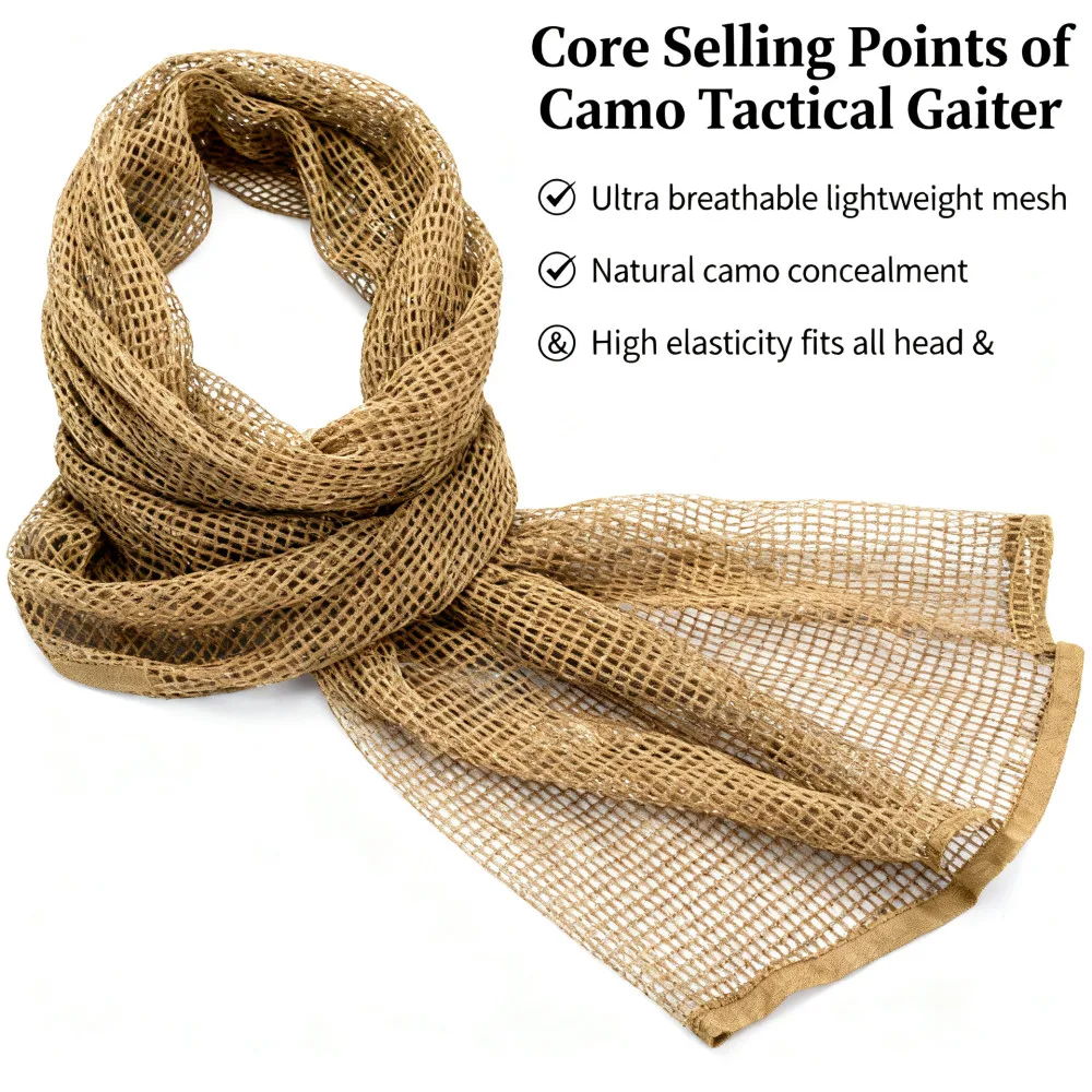 Camouflage Netting Tactical Mesh Net Camo Scarf Sports Hunting Shooting Wild Photography Airsoft Sniper Mesh Hiking Scarves