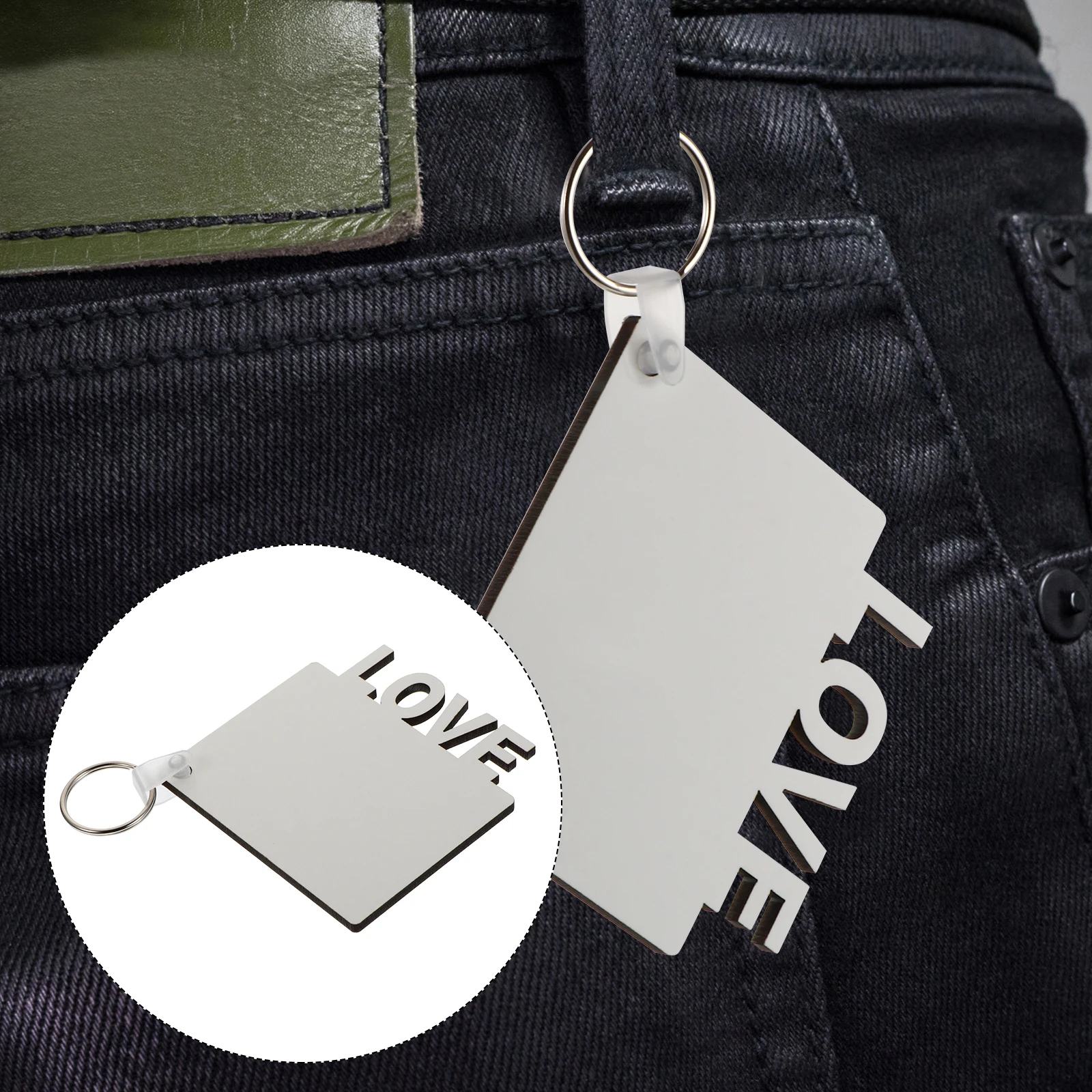 

8pcs Wooden Key Chain Blanks Sublimation Heat Transfer Diy Craft Kits For Gifts Decor Father Mother Handicraft Projects