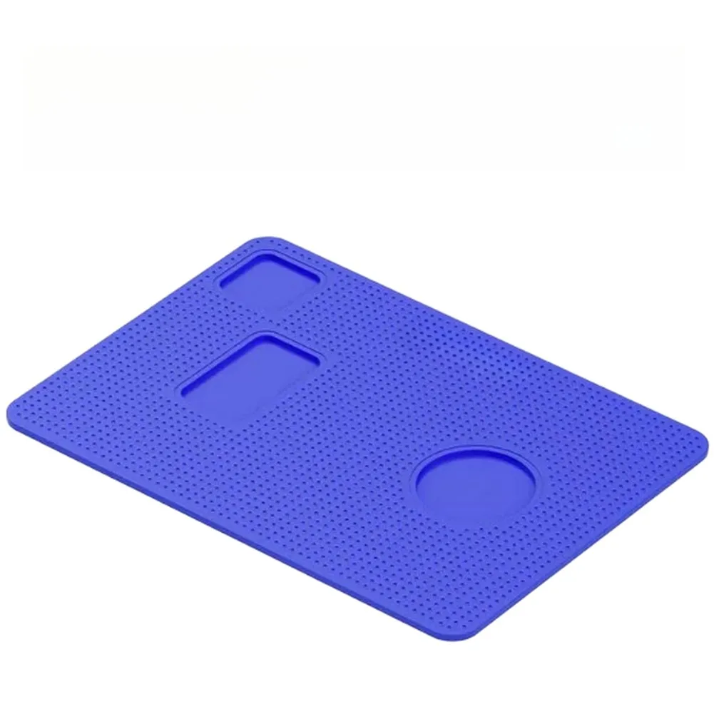 Blue Silicone Non-slip Fixing Pad For V14 Phone Screen Protector Installation Tool With Camera Cutout For Smartphone Repair Work