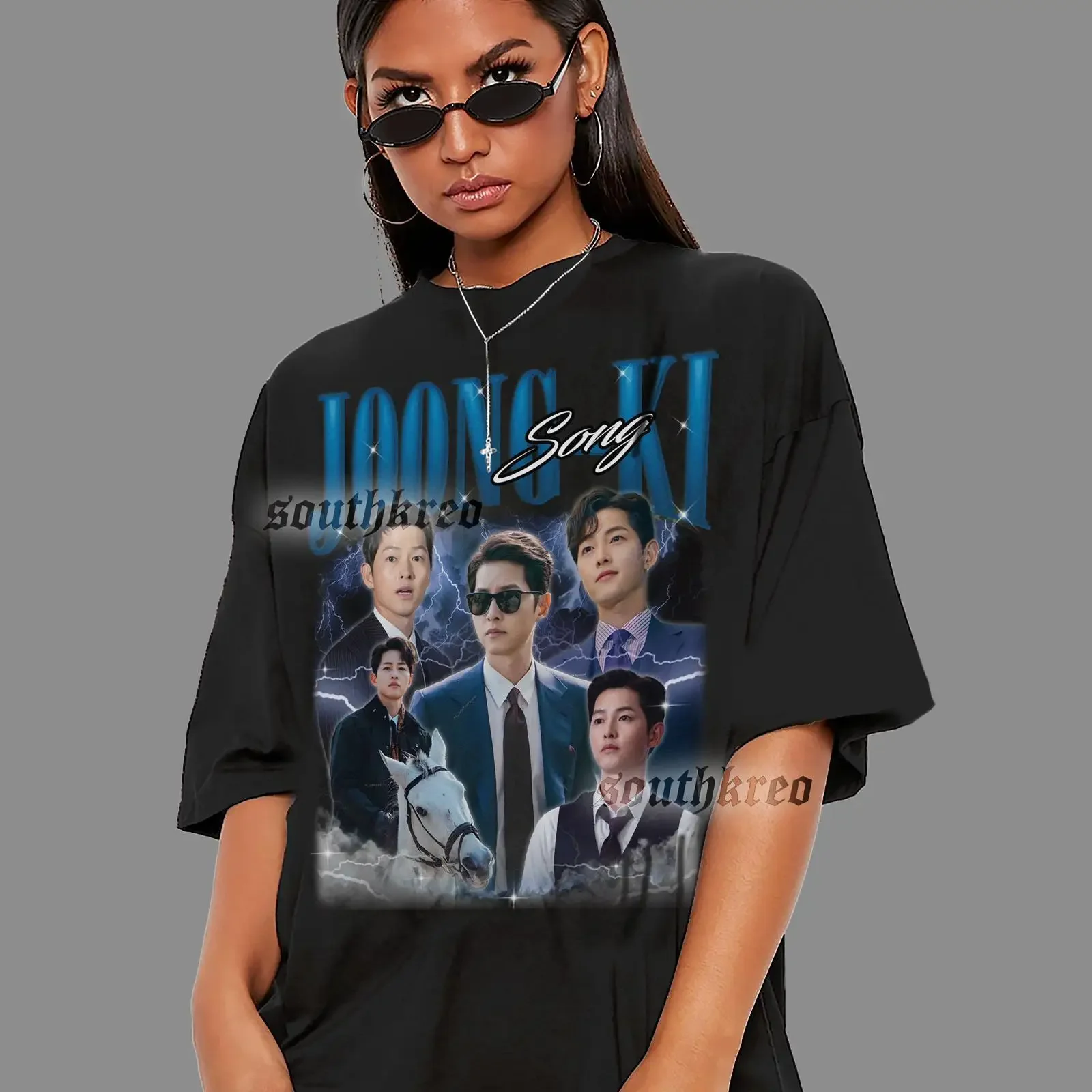 Limited Kpop Song Joong Ki T Shirt For Man and Woman 90s vintage Washed homme Stretched Breathable fashion Unisex Comfortable