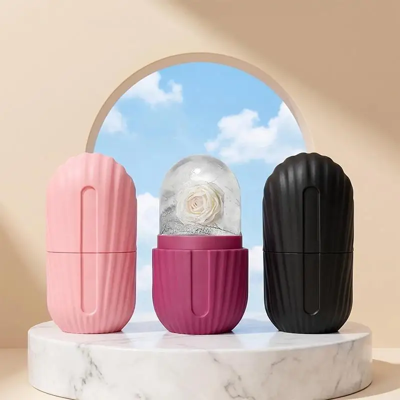 Silicone Ice Mold Ice Face Roller Beauty Massage Tool For Eye Puffiness Ice Facial Roller Shrink Pores Skin Care