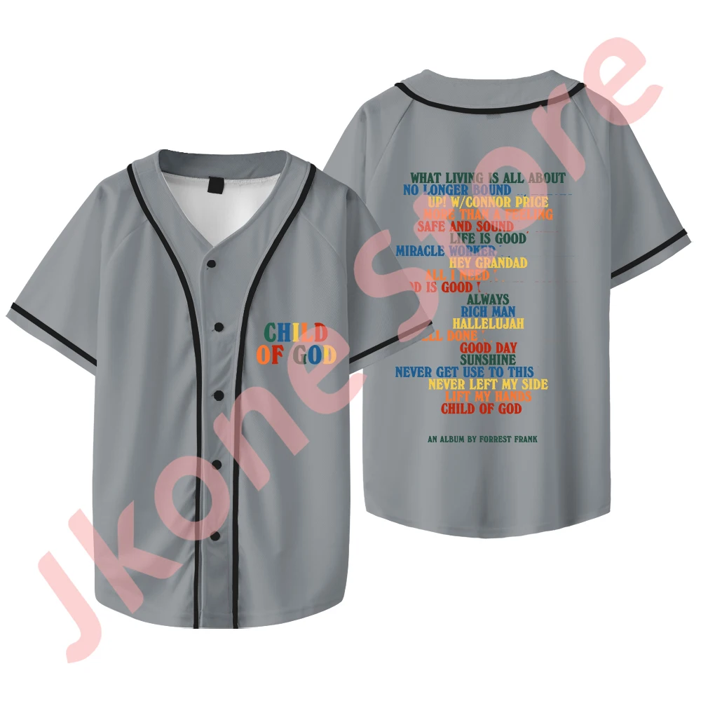 Forrest frank kind of god Track list Merch Baseball jacke T-Shirt Sommer Frauen Männer Mode lässig Kurzarm T-Shirts