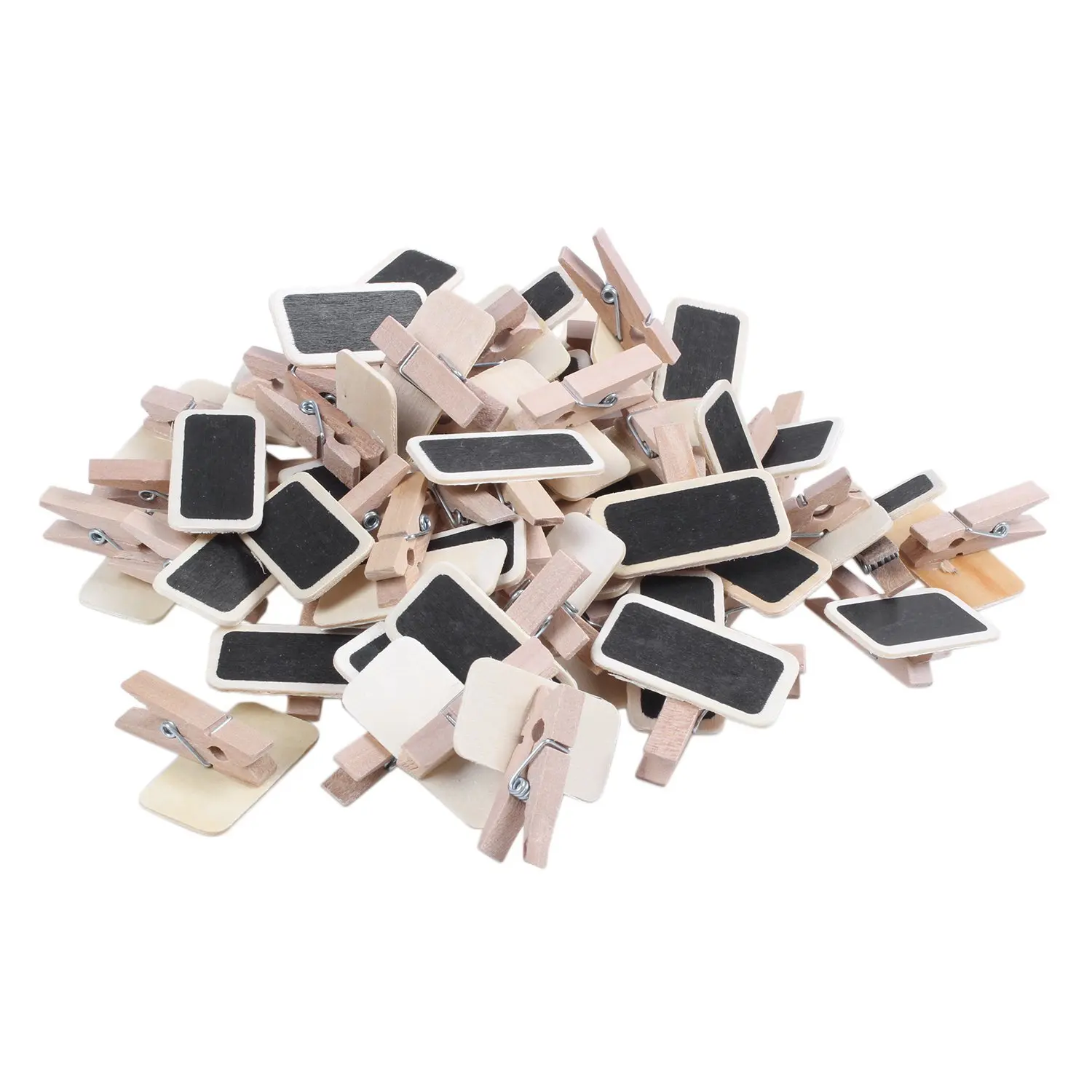 

50 Mini blackboard wood message slate rectangle clip clip panel card memos label brand price place number table