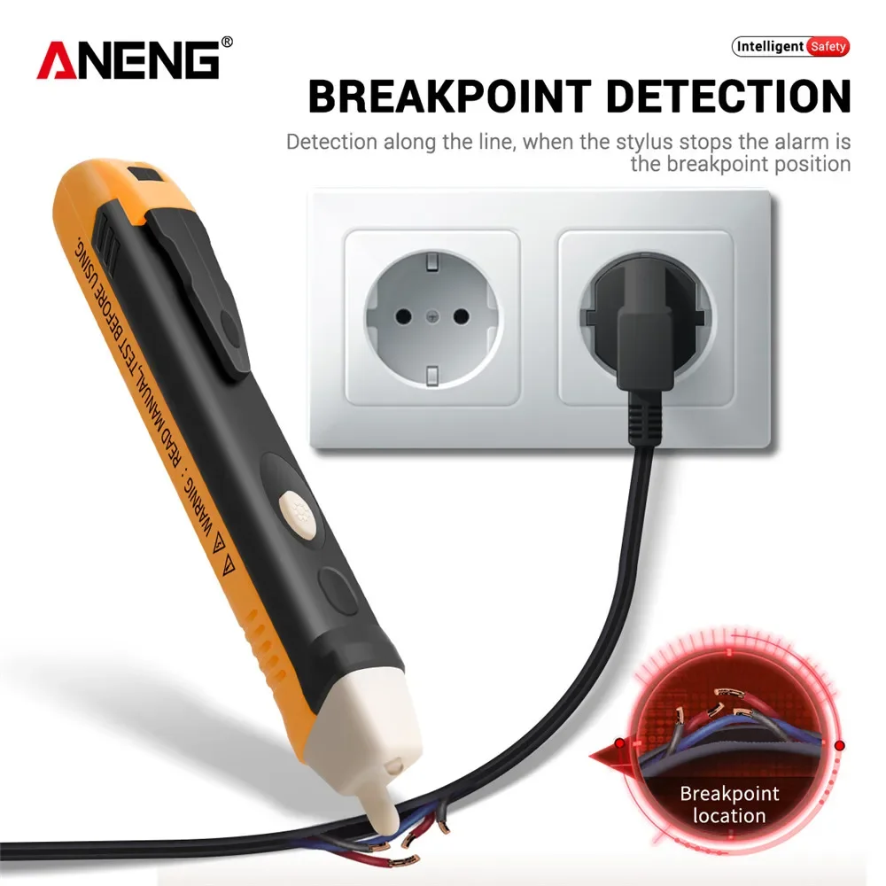 ANENG 1AC-D probador de circuitos boligrafos tester electricista detector corriente sin contacto busca polos electrico pluma indicador lapiz comprobador de tension enchufe eléctrico Sensor  voltaje AC110V 220V luz LE