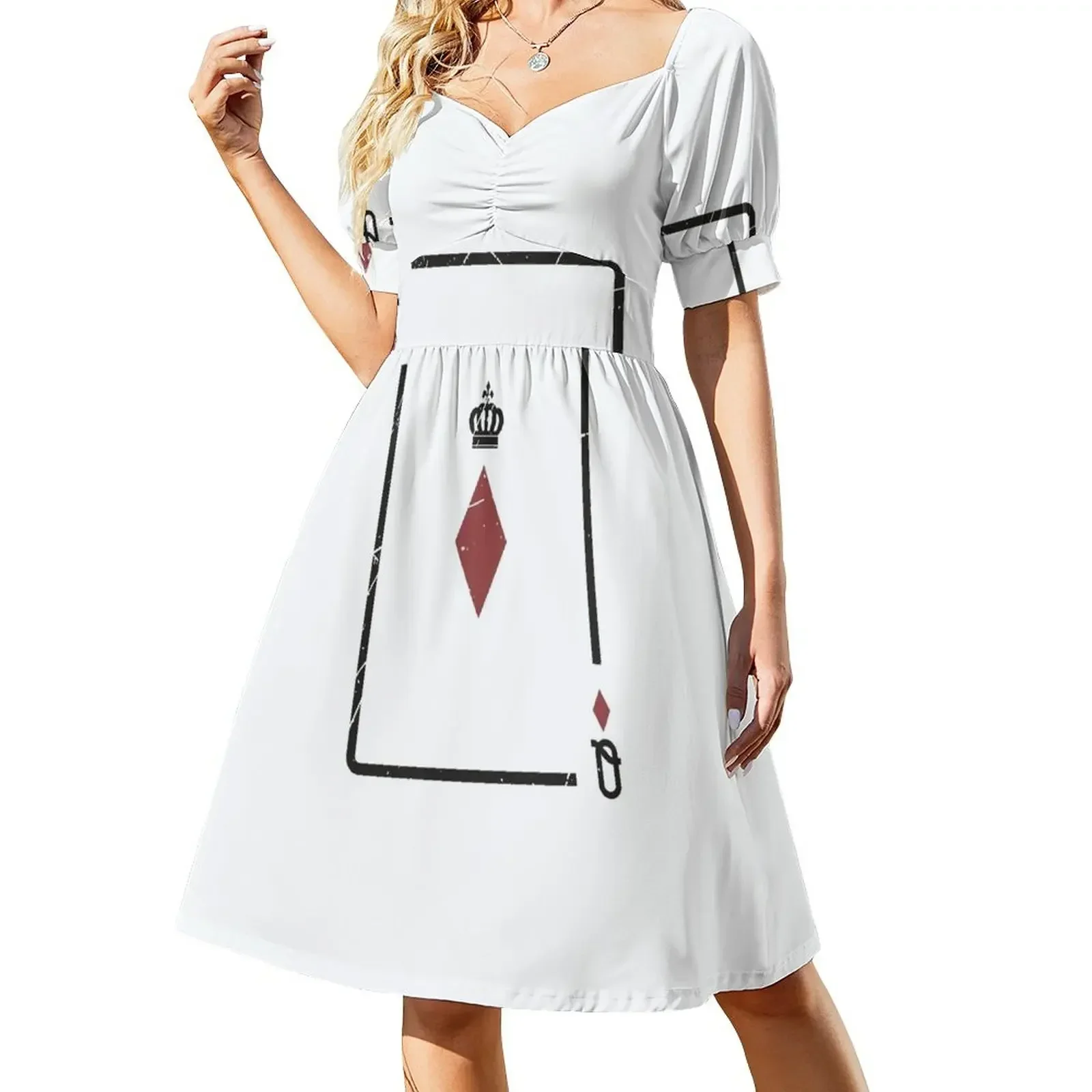 

Playing Card Lady Card Check Gift Skat Poker Short-Sleeved Dress evening dresses luxury 2025 fairy dress Women's clothing Dress