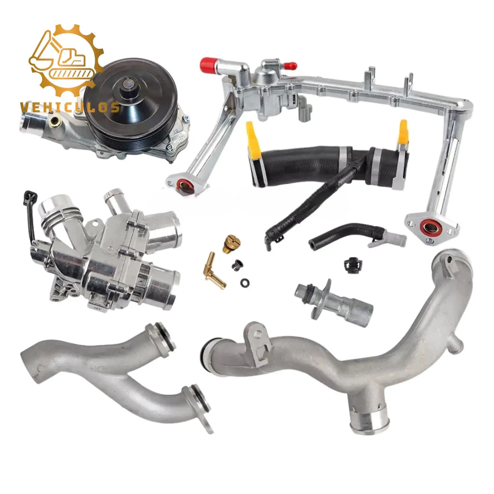 Full Cooling System Kit Water Pump Thermostat Crossover Pipe Heater for Jaguar F-Type F-Pace XF XJ 2013-2021 & Land Rover