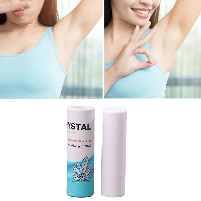 Deodoran Alum stik dengan penutup tubuh, penghilang bau ketiak penghilang antikeringat untuk pria dan wanita pria stik deodoran