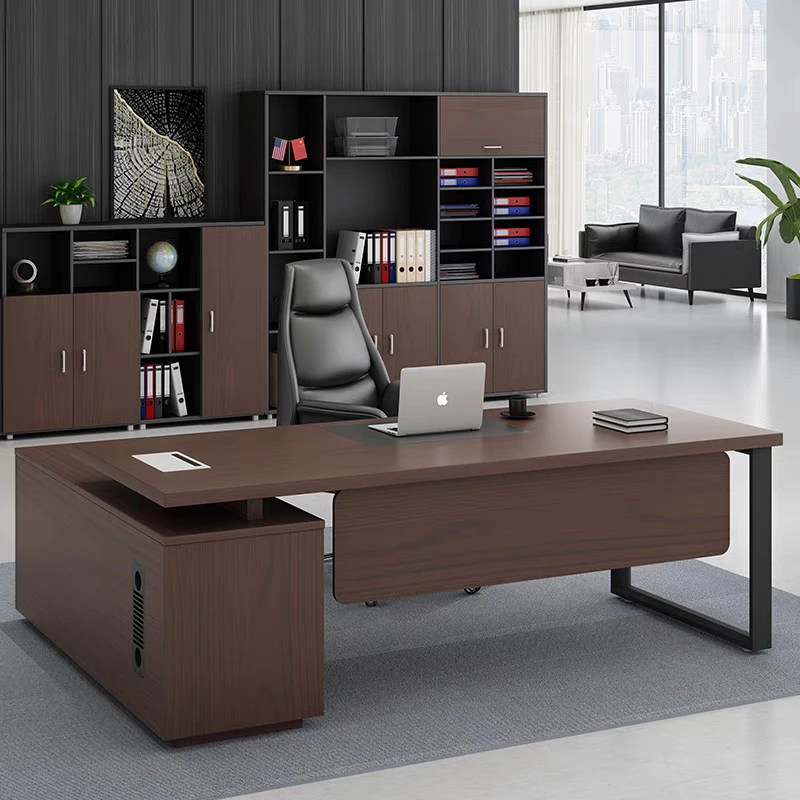 xx-Modern Executive L-shaped Office Desk Manager Ceo or Boss Modular Bureau De Travail Executive Computer Office Desk Furniture^