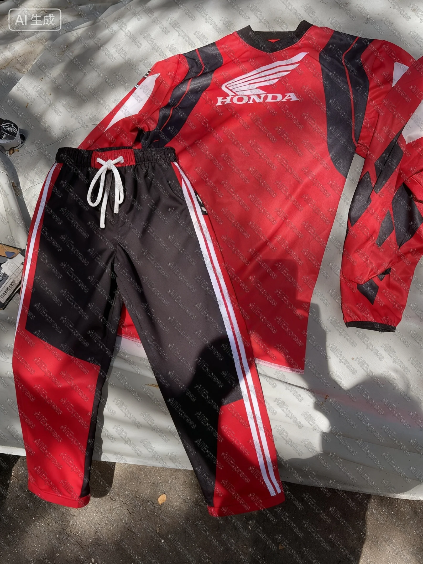 

Джерси и брюки для мотокросса Honda, гоночная мотоциклетная футболка с длинными рукавами, дышащая, быстросохнущая, супер гоночная майка для мужчин