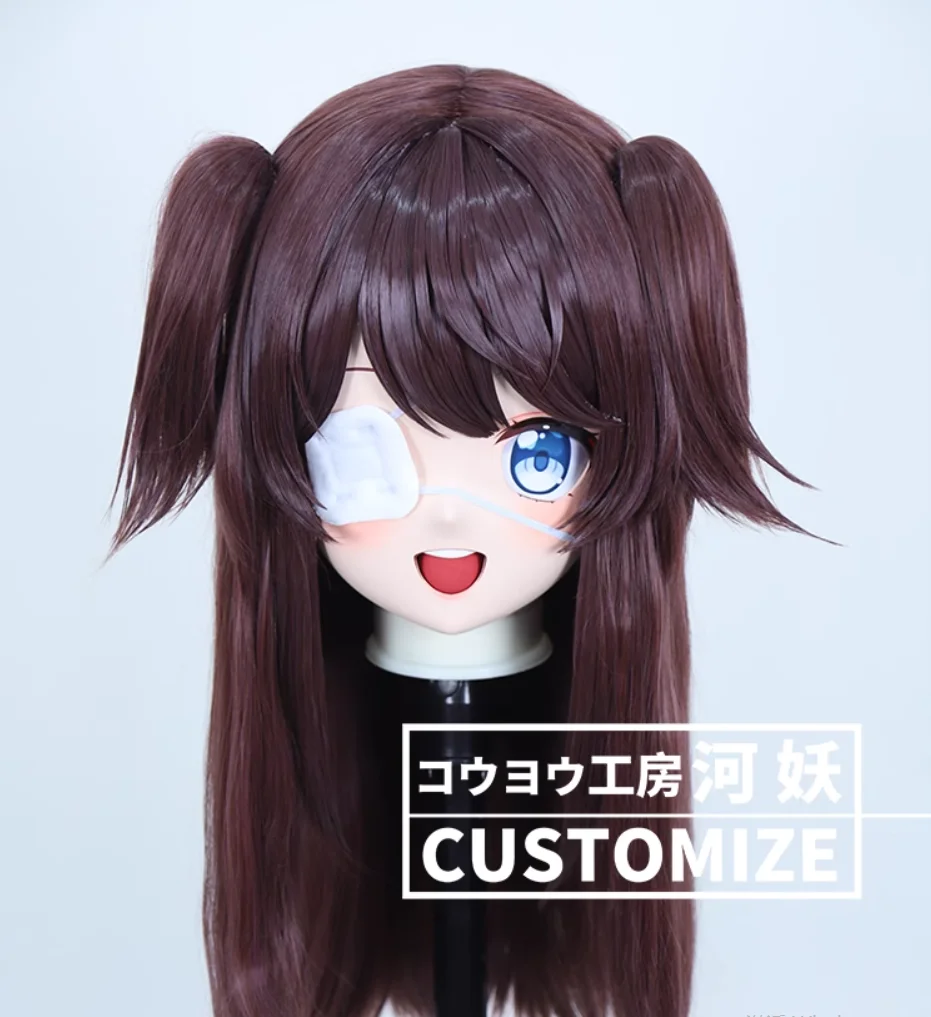 C-10156 Customize Full Head Resin Cartoon Cosplay Japanese Character Anime Role Play Crossdress Kigurumi Mask With Back Shell